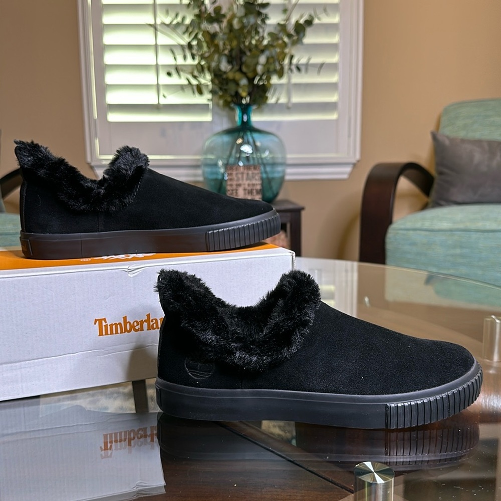 Skyla Bay Warm Lined Slip-On Shoe in black Size 7
